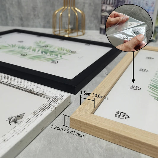 CozyFlame Rustic Wooden Photo Frame – Wall Hanging or Standing Frame for Pictures & Memories