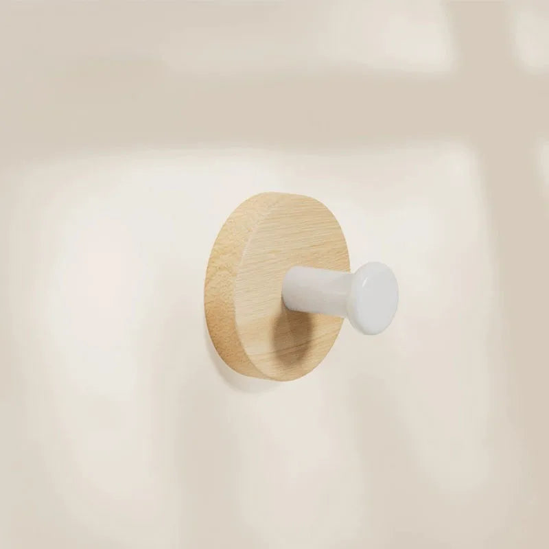 CozyFlame Wooden Wall Hooks – Natural Eco-Friendly Non-Slip Hangers for Bathroom, Kitchen & Home Decor