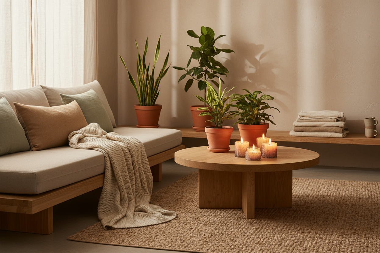 make something cozy and eco friendly that matches my websites beige backround