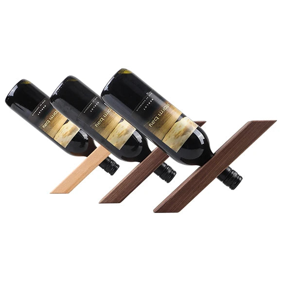 CozyFlame Solid Wood Wine Rack – Modern Red Wine Display Stand & Home Storage Decoration