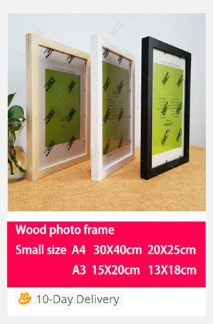 CozyFlame Rustic Wooden Photo Frame – Wall Hanging or Standing Frame for Pictures & Memories