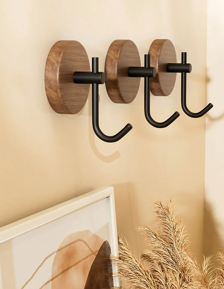 CozyFlame Wooden Wall Hooks – Natural Eco-Friendly Non-Slip Hangers for Bathroom, Kitchen & Home Decor