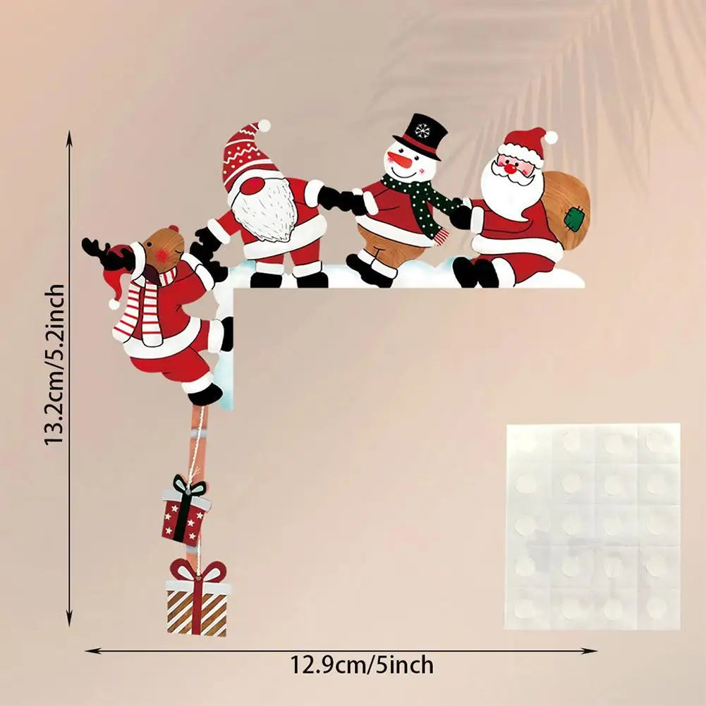 CozyFlame Wooden Santa Christmas Door Corner Decor – Snowman & Reindeer Frame Sign for Home & Party