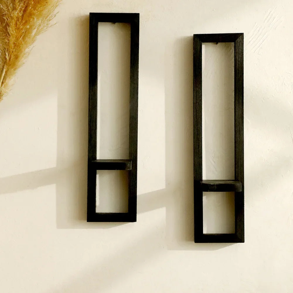 CozyFlame Wooden Wall Shelves – Door Frame Shaped Floating Shelf Display for Boho Home Decor