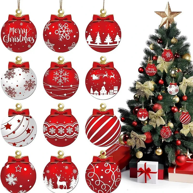 CozyFlame Wooden Christmas Ornaments 2026 – Rustic Hanging Tree Décor & New Year Gifts