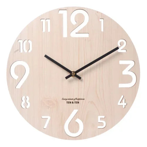 CozyFlame Wooden 3D Wall Clock – Modern Nordic Design Decorative Clock for Living Room & Kitchen (12 Inch