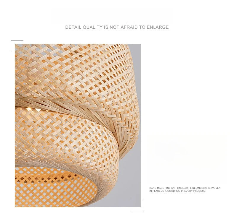 CozyFlame BambooRadiance Woven Pendant Light