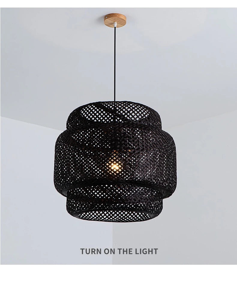CozyFlame BambooRadiance Woven Pendant Light