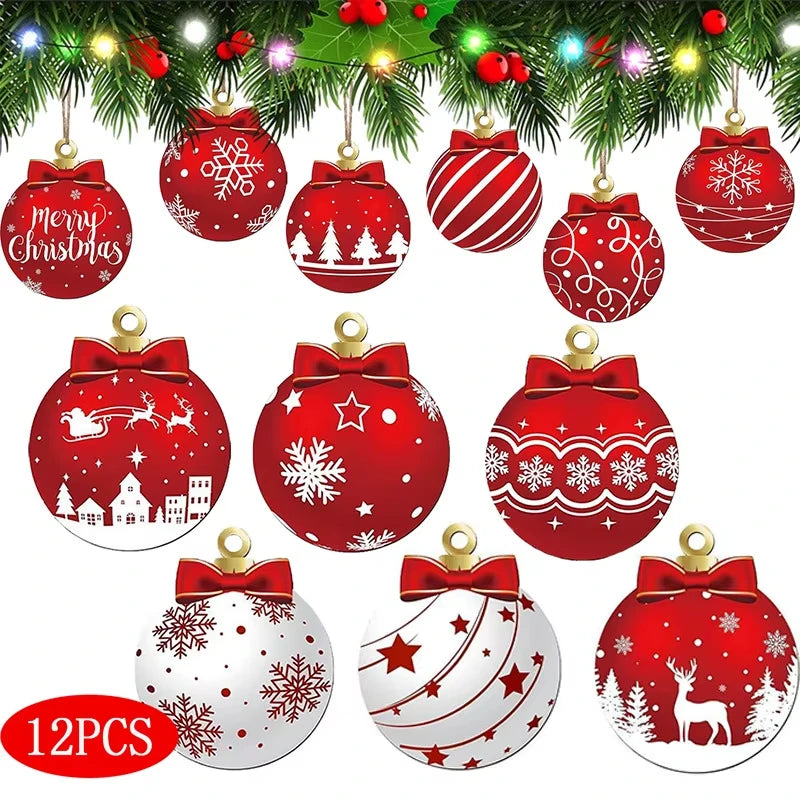 CozyFlame Wooden Christmas Ornaments 2026 – Rustic Hanging Tree Décor & New Year Gifts