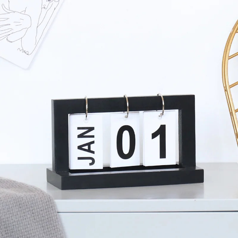 CozyFlame Wooden Perpetual Calendar – Desktop Hanging Calendar & Home Office Decoration