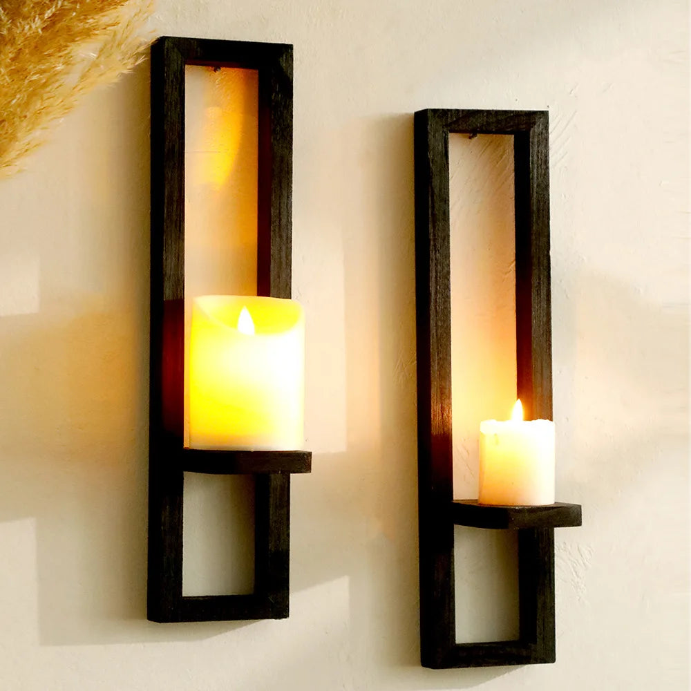 CozyFlame Wooden Wall Shelves – Door Frame Shaped Floating Shelf Display for Boho Home Decor
