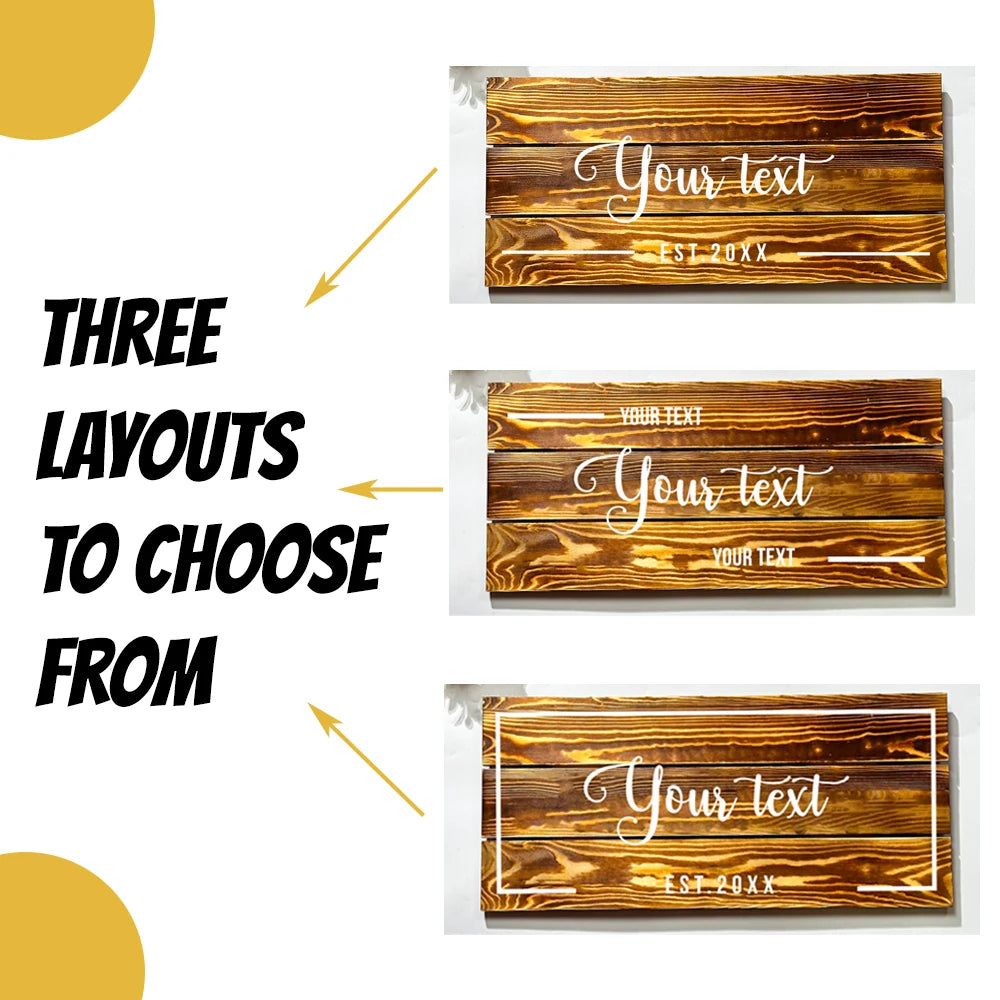 CozyFlame Personalized Wooden Family Name Sign – Custom Last Name & Est. Date Rustic Home Decor