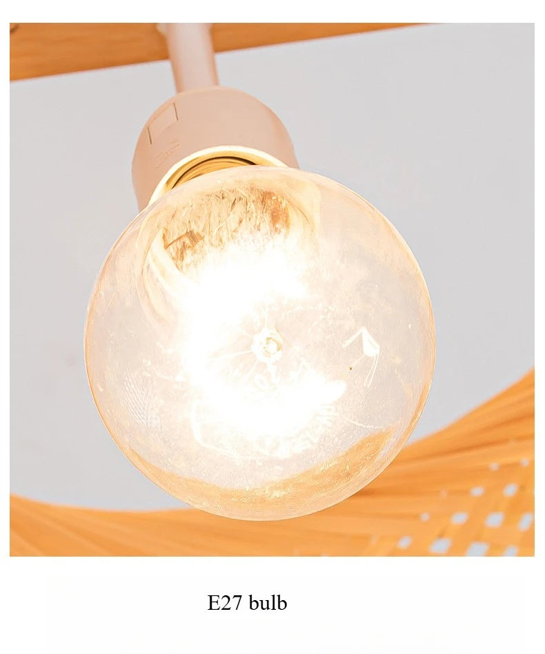 CozyFlame BambooRadiance Woven Pendant Light