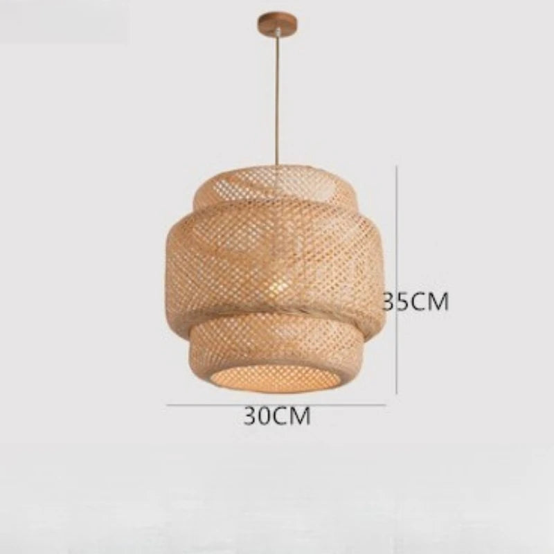 CozyFlame BambooRadiance Woven Pendant Light