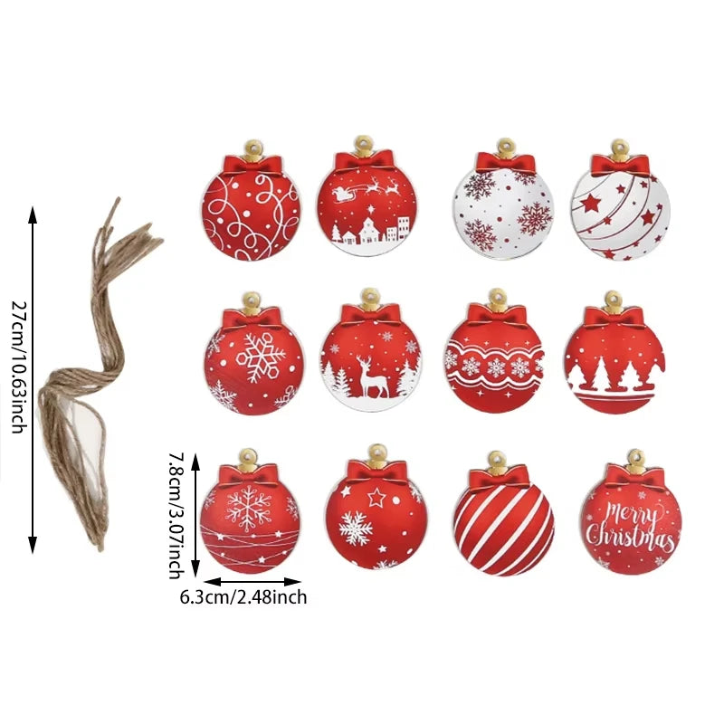 CozyFlame Wooden Christmas Ornaments 2026 – Rustic Hanging Tree Décor & New Year Gifts