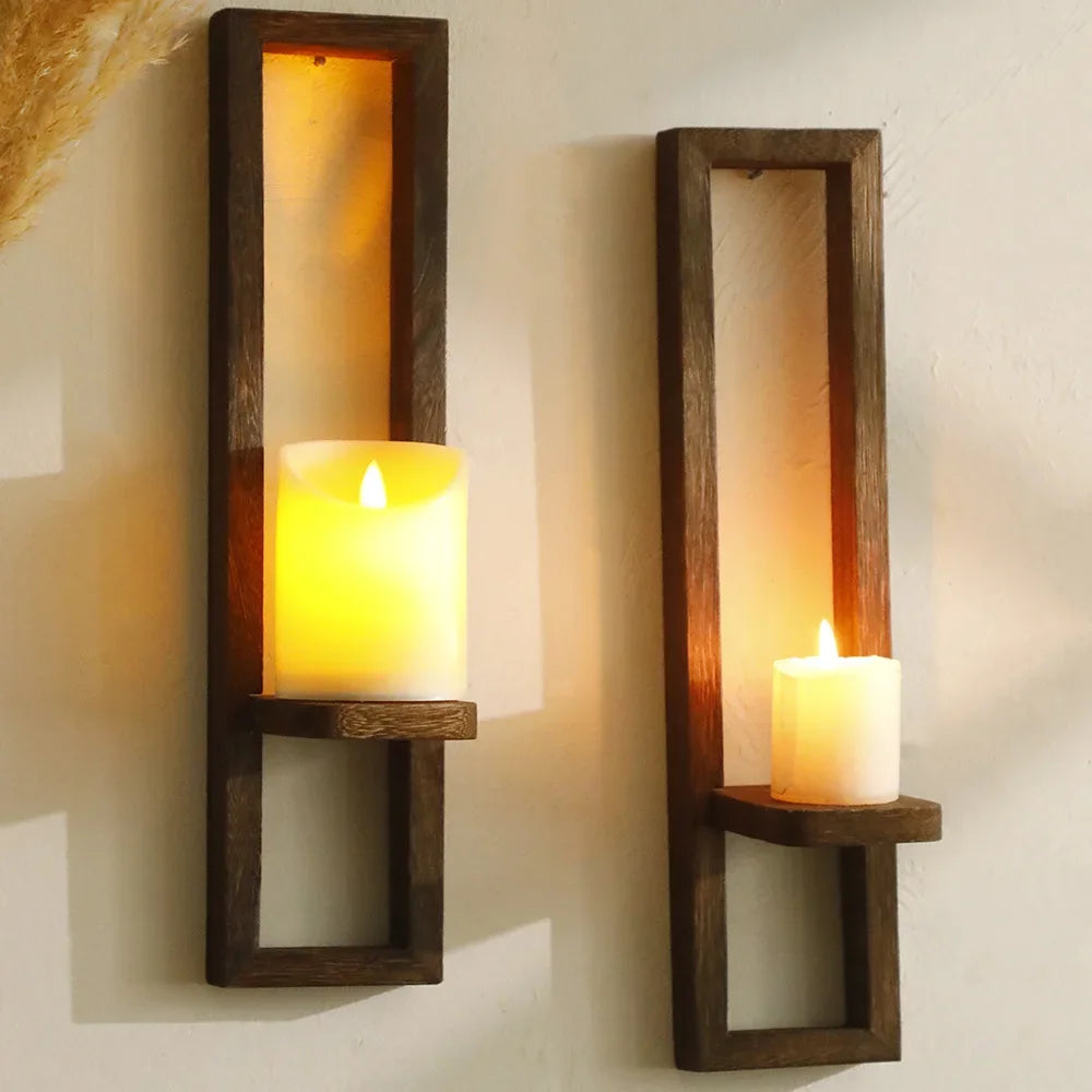 CozyFlame Wooden Wall Shelves – Door Frame Shaped Floating Shelf Display for Boho Home Decor
