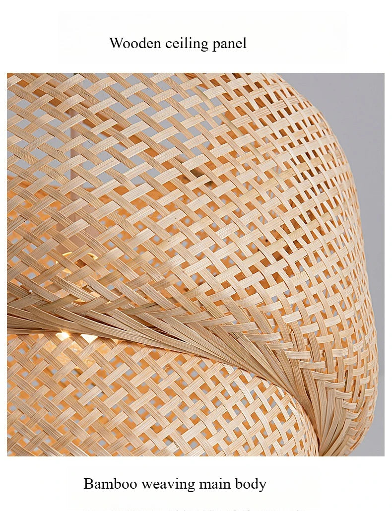 CozyFlame BambooRadiance Woven Pendant Light