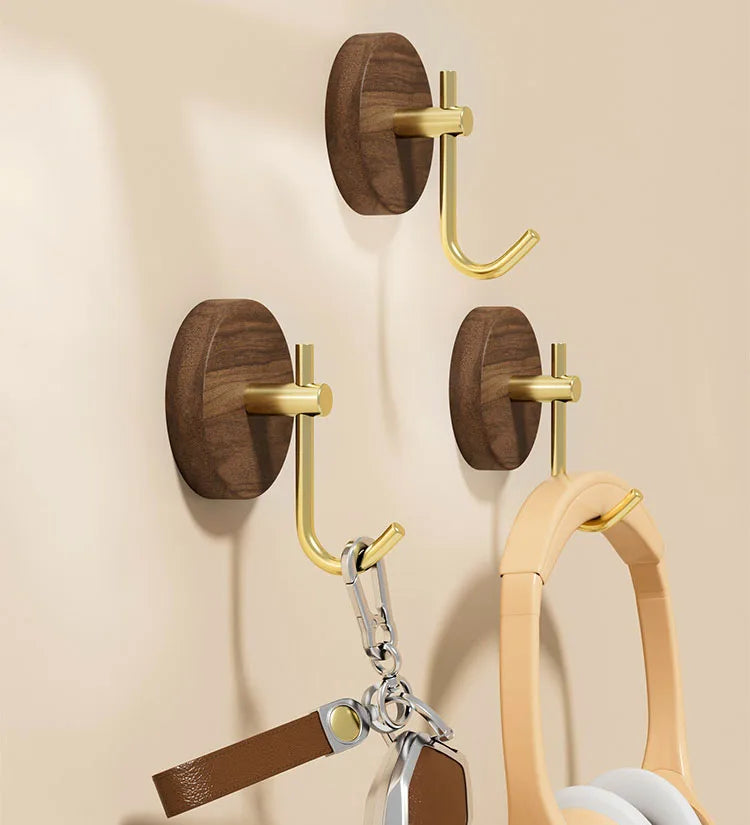 CozyFlame Wooden Wall Hooks – Natural Eco-Friendly Non-Slip Hangers for Bathroom, Kitchen & Home Decor