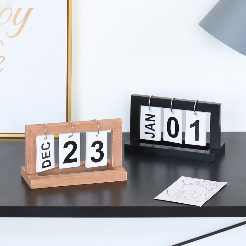 CozyFlame Wooden Perpetual Calendar – Desktop Hanging Calendar & Home Office Decoration
