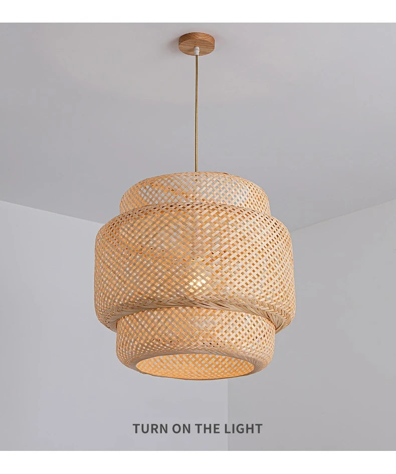 CozyFlame BambooRadiance Woven Pendant Light