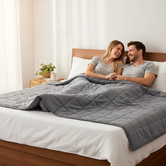 CozyFlame UltraCalm Couples King Weighted Blanket – 25 lb Soft Cotton Embrace (80" x 87")