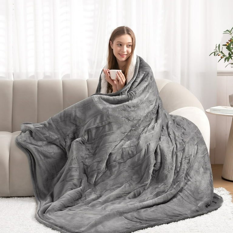 CozyFlame™ Twin Size Heat Blanket (Grey)