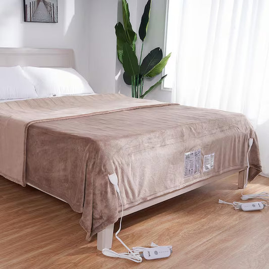 CozyFlame™ Queen Size Heat Blanket (Beige)