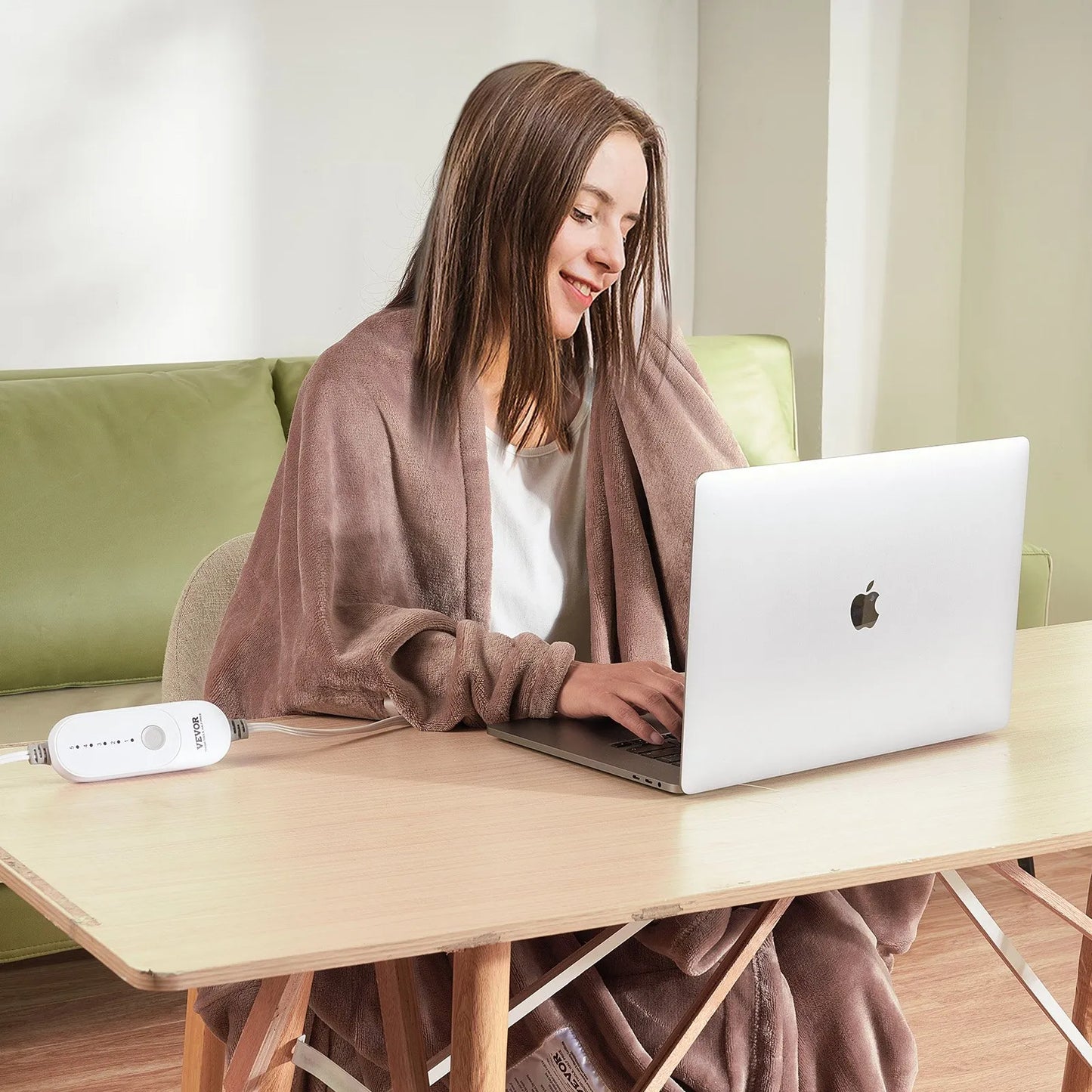 CozyFlame™ Queen Size Heat Blanket (Beige)